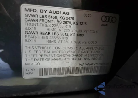 2020 Audi Q5 Premium from USA, damaged, VIN WA1ANAFY7L2089609